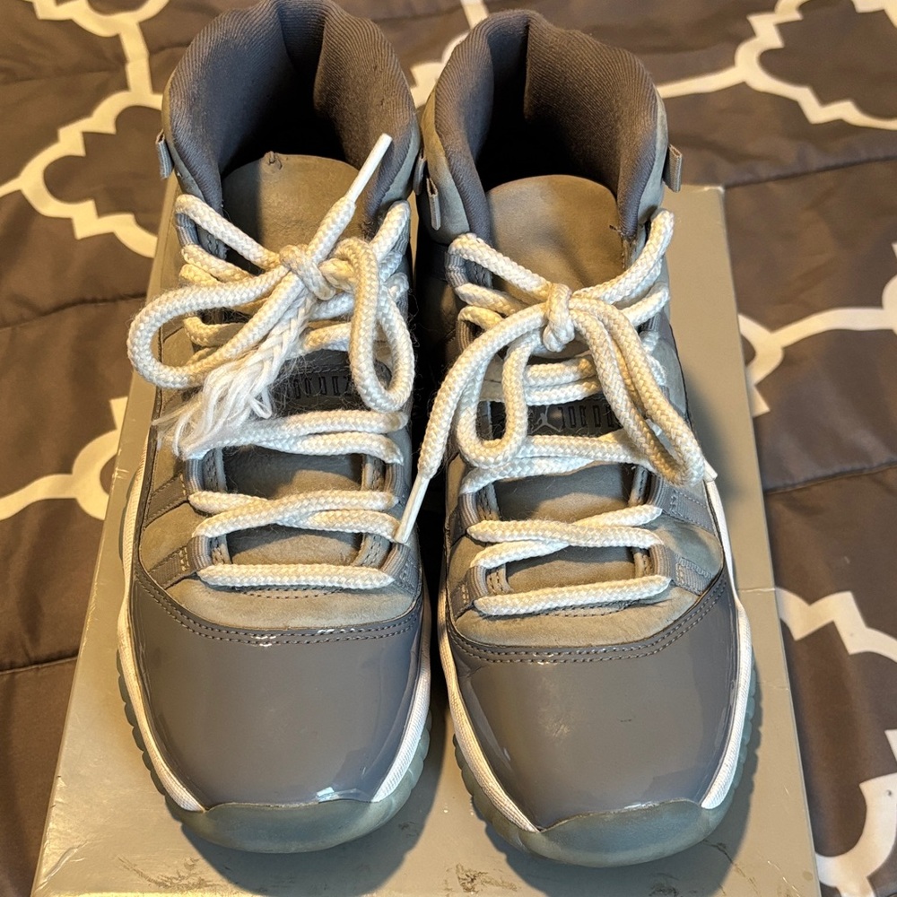 Jordan Kids Gray and White Sneakers